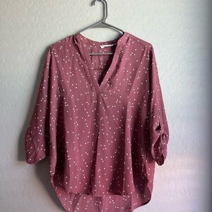 Women's Mauve Blouse with Heart Print